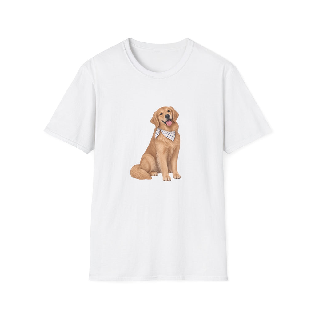 Golden Retriever Tee — Cute Dog Graphic T-Shirt with Bandana