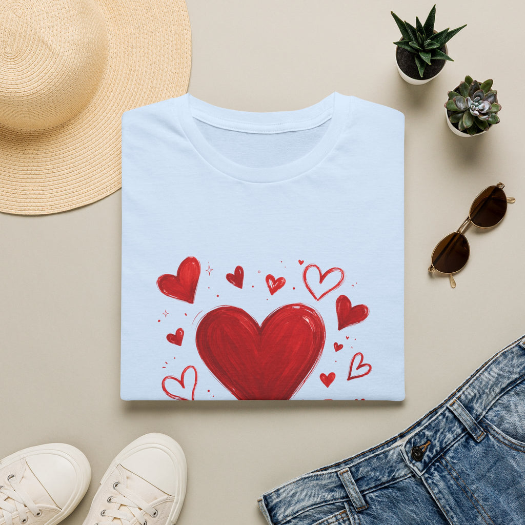 Heart Cluster T-Shirt — Cute Red Hearts Valentine Tee