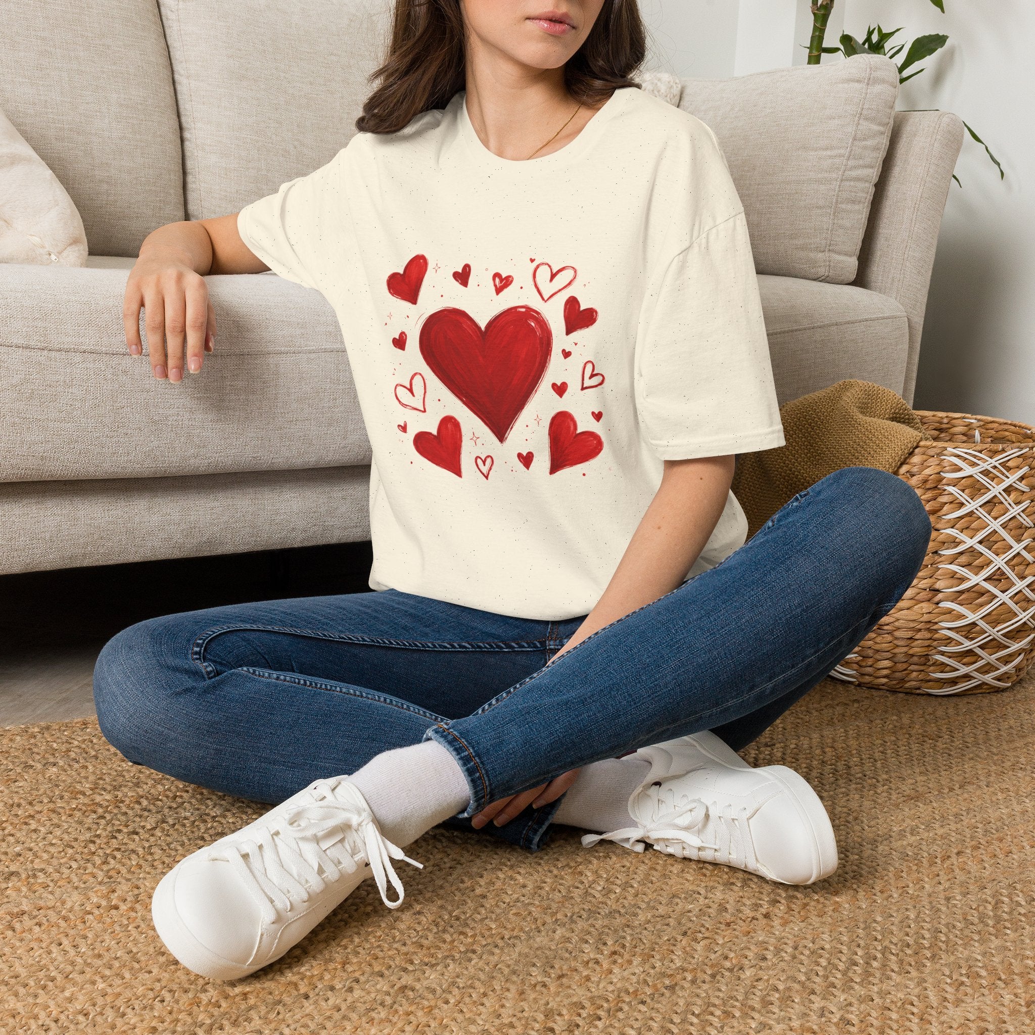 Heart Cluster T-Shirt — Cute Red Hearts Valentine Tee