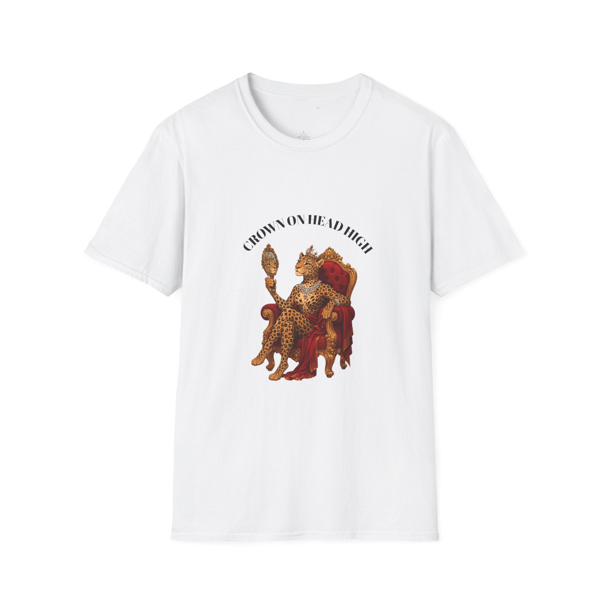 Leopard Queen T-Shirt — "Crown On Head High" Regal Animal Graphic Tee